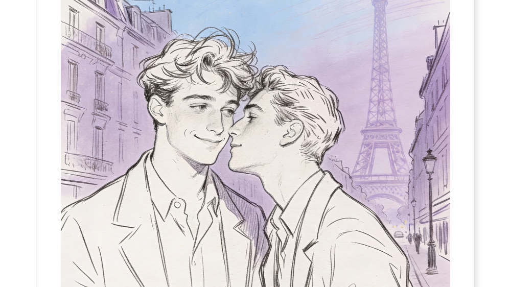 Aufregende Serie nostalgischer Zeichnungen: Jung und verliebt in Paris
