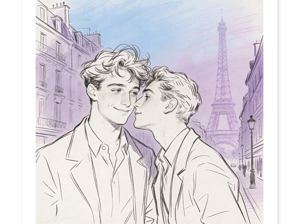 Aufregende Serie nostalgischer Zeichnungen: Jung und verliebt in Paris