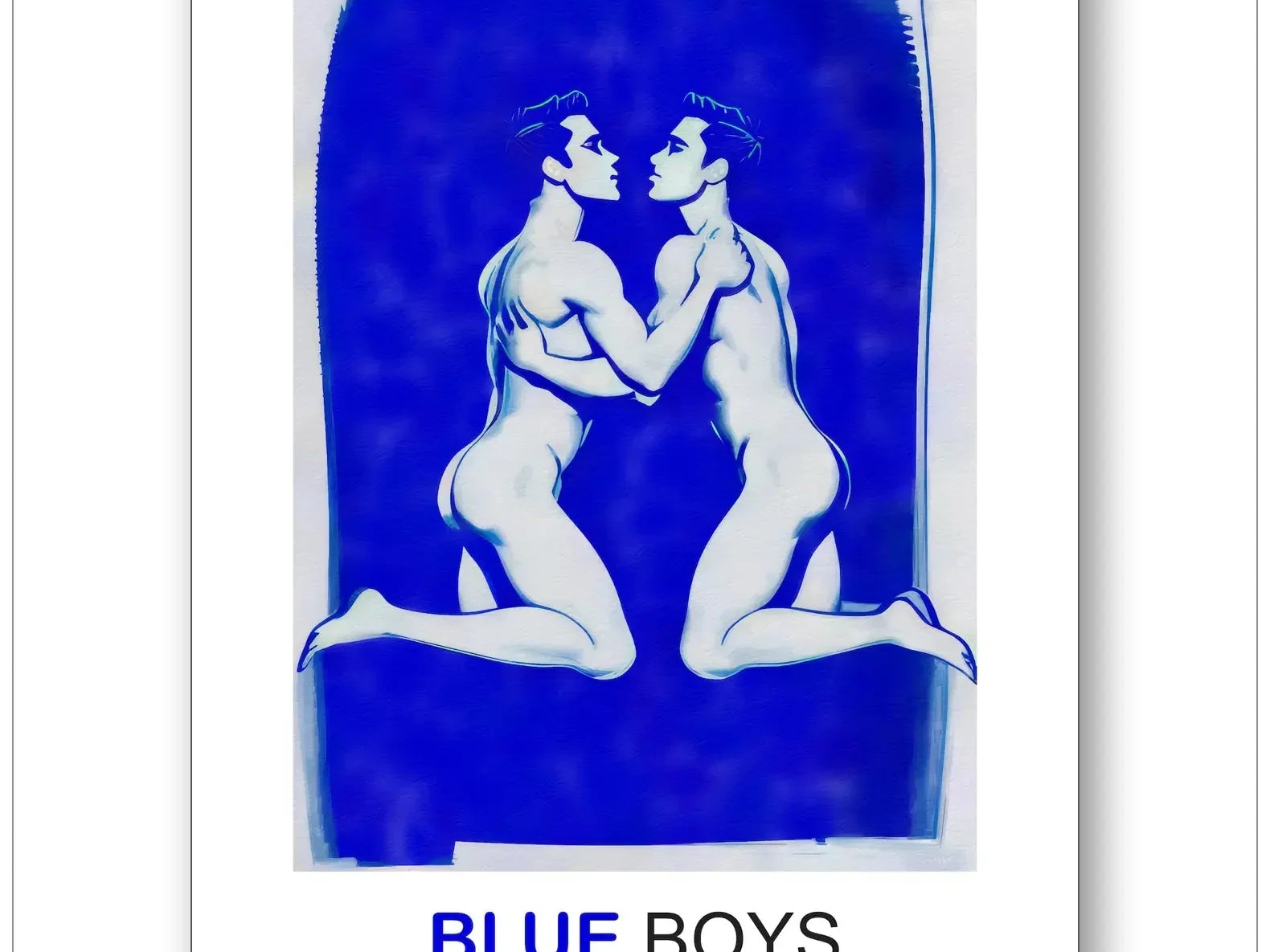 Blue Boys #3 Poster - Premium Gay Love Art Aquarell-Stil