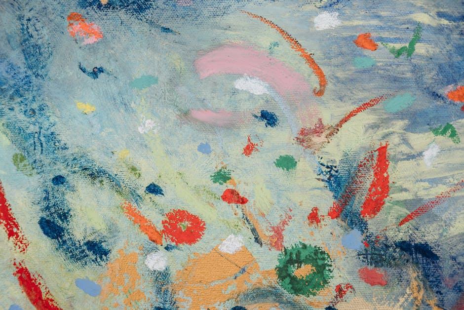 Vibrant and expressive abstract acrylic artwork on canvas with a dynamic mix of colors.