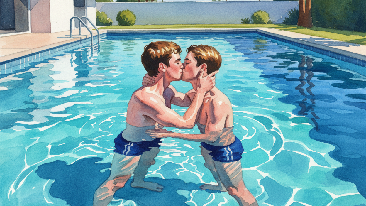 Kuss der Männer - Gay Art Wandbild im Queer Design Shop