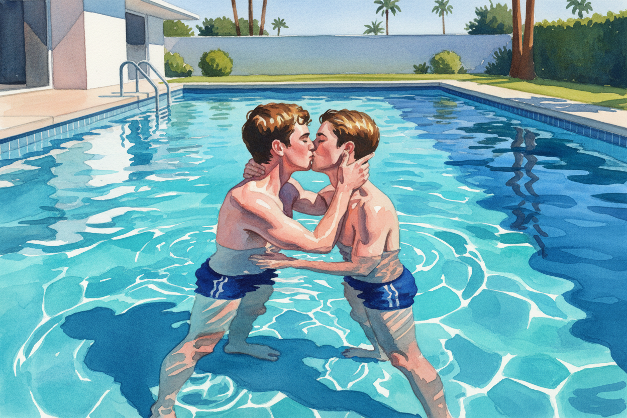 Kuss der Männer - Gay Art Wandbild im Queer Design Shop