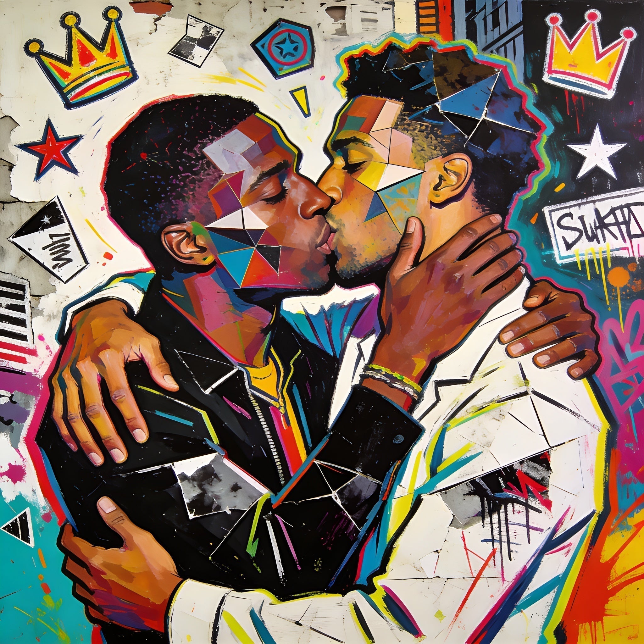 Gay Love forever - Schwule Liebe Wandbild New York Street Art
