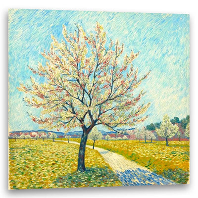 Rosa Blüten im Wind - Van Gogh Stil Impressionismus - Leinwandbild
