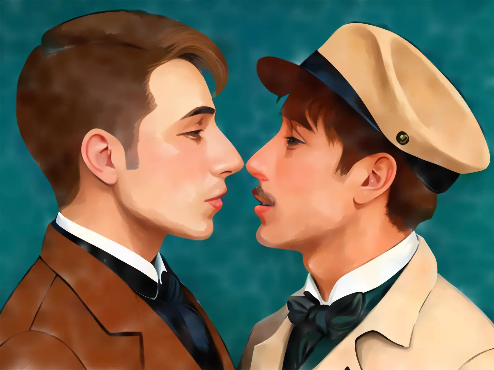 Art Déco trifft Gay Love - Romantischer Moment 1920er Jahre KUNSTWERK BILDER