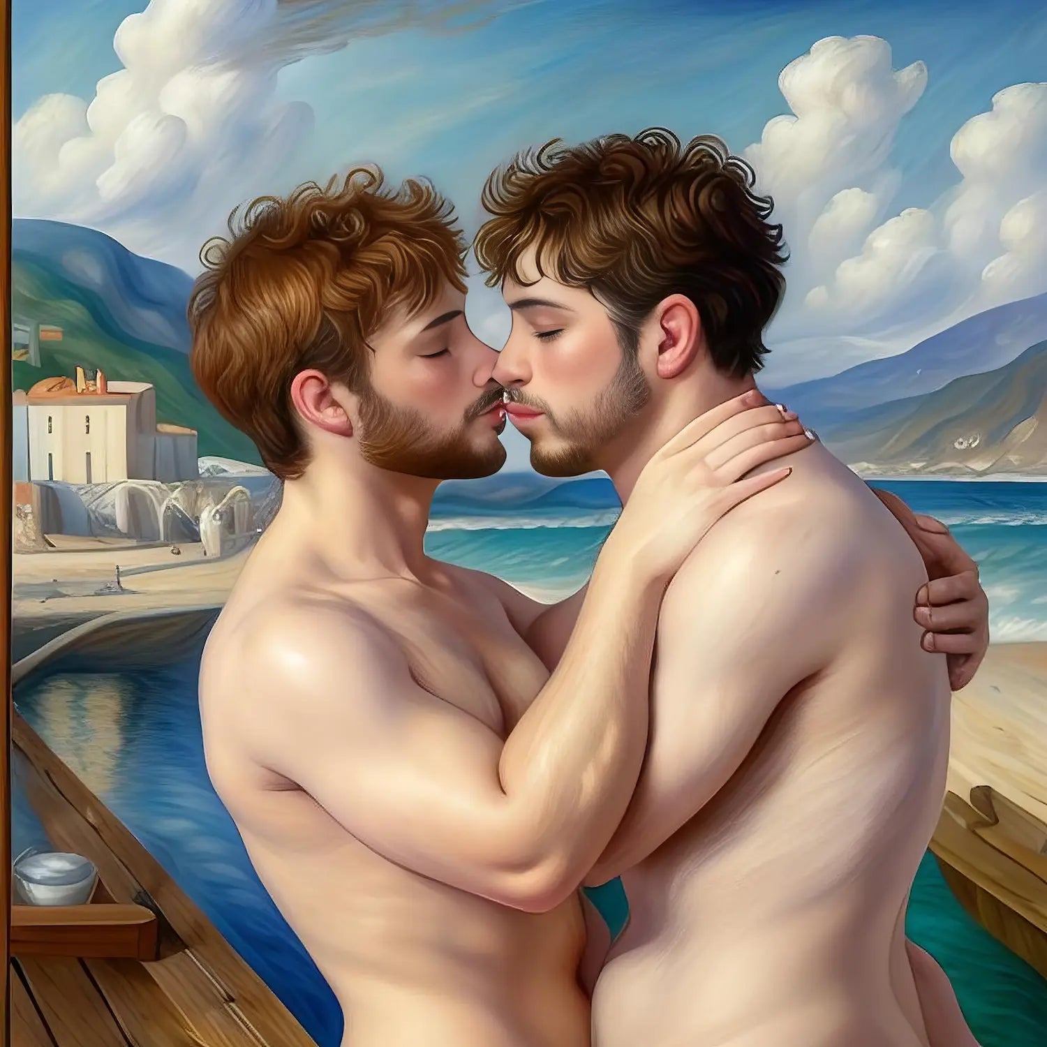 Gay Art - Zwei Männer am Strand | Das ungemalte Bild | Kunstwerk Bilder KUNSTWERK BILDER