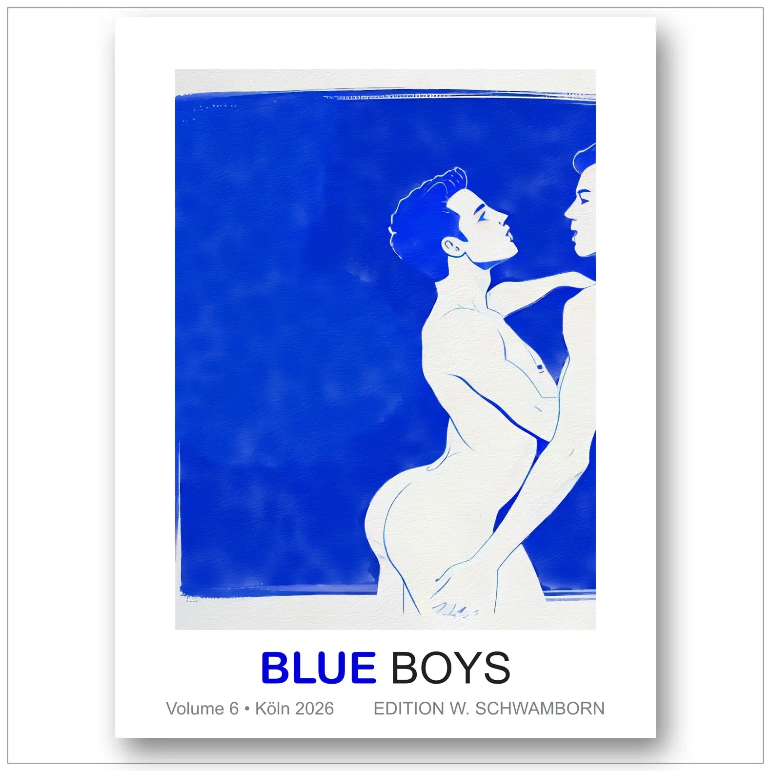 Blue Boys #6 - Aquarell Männerpaar in Blau | Kunstwerk Bilder KUNSTWERK BILDER