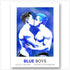Blue Boys #5 Canvas - Aquarell Männerpaar in Blau | Kunstwerk Bilder KUNSTWERK BILDER