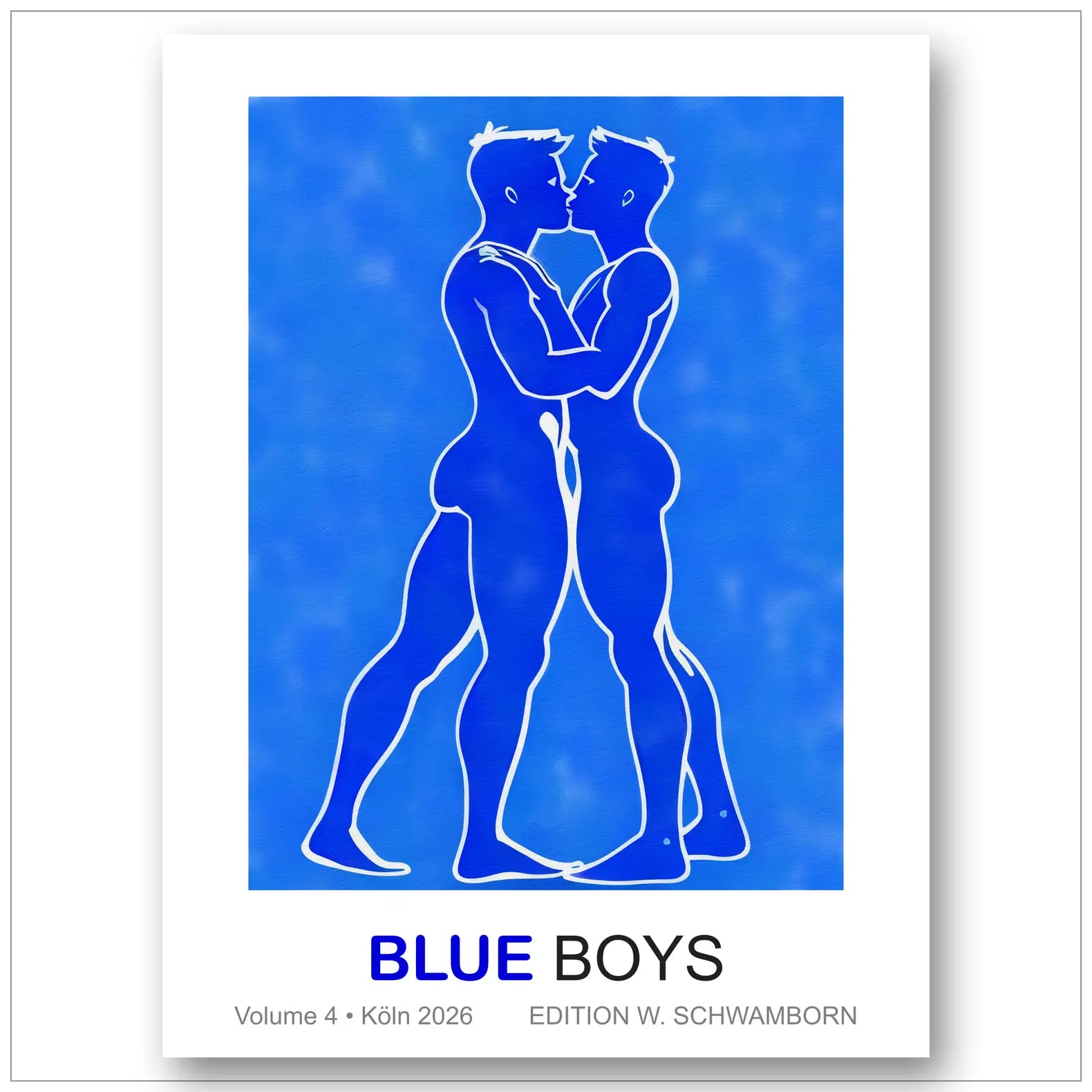 Blue Boys #4 Canvas - Aquarell Männerpaar in Blau | Kunstwerk Bilder KUNSTWERK BILDER
