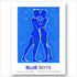 Blue Boys #4 Canvas - Aquarell Männerpaar in Blau | Kunstwerk Bilder KUNSTWERK BILDER