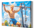Muskulöser junger Mann beim Outdoor-Training - Moderne Gay Art - Canvas Wandbild
