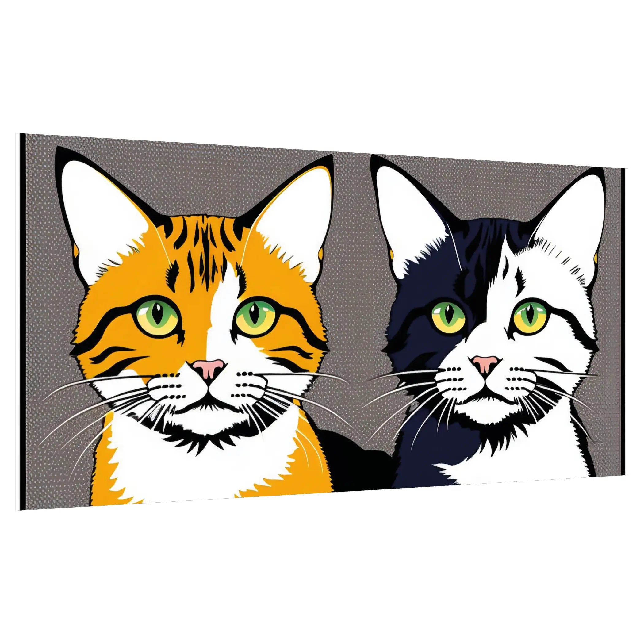 Zwei Katzen - Grafischer Pop Art Stil KUNSTWERK BILDER