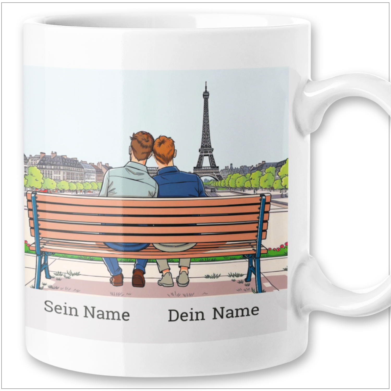 Paris Gay Love Tasse - Personalisierbar mit euren Namen