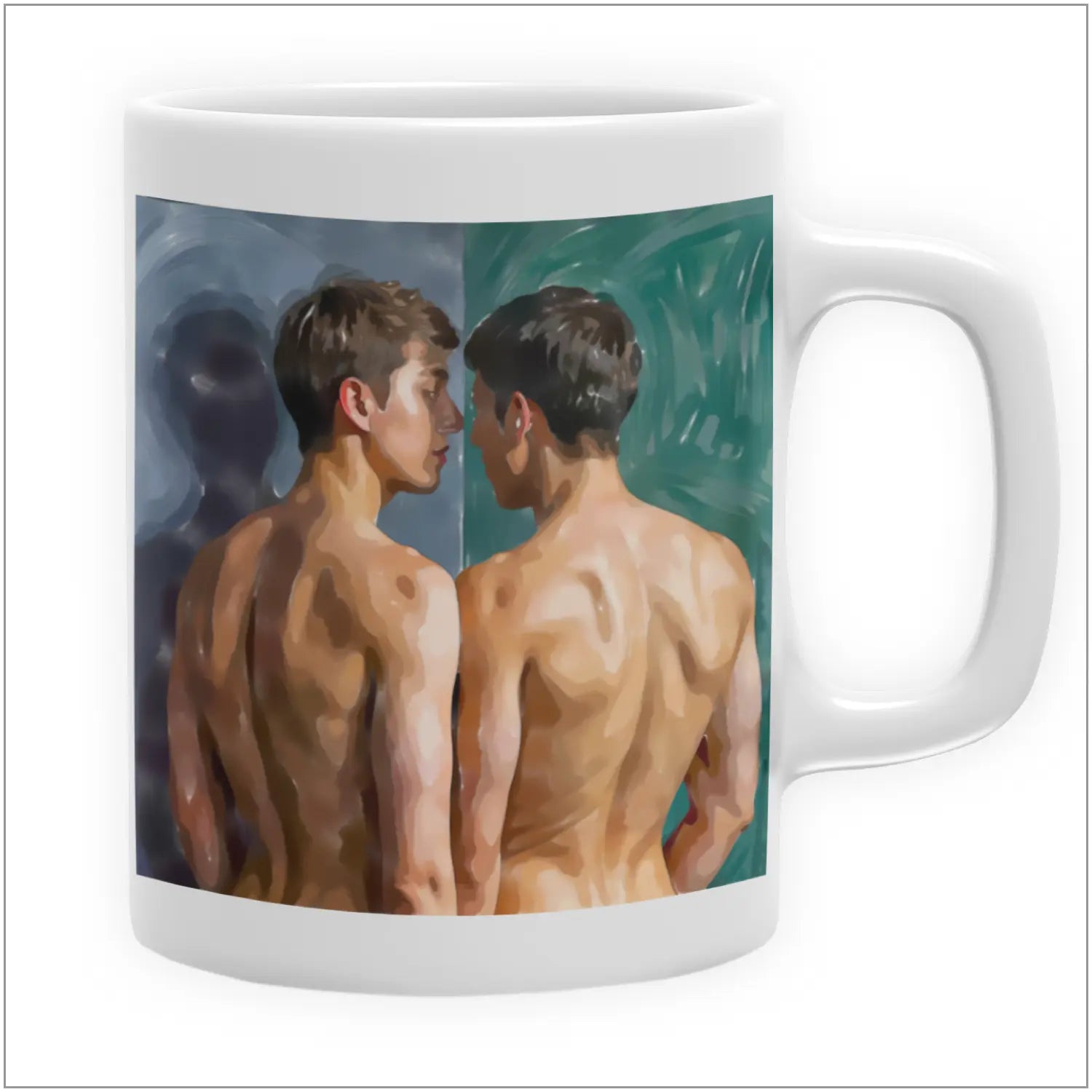 Der Moment vor dem Kuss - Gay Love Tasse | Kunstwerk Bilder KUNSTWERK BILDER