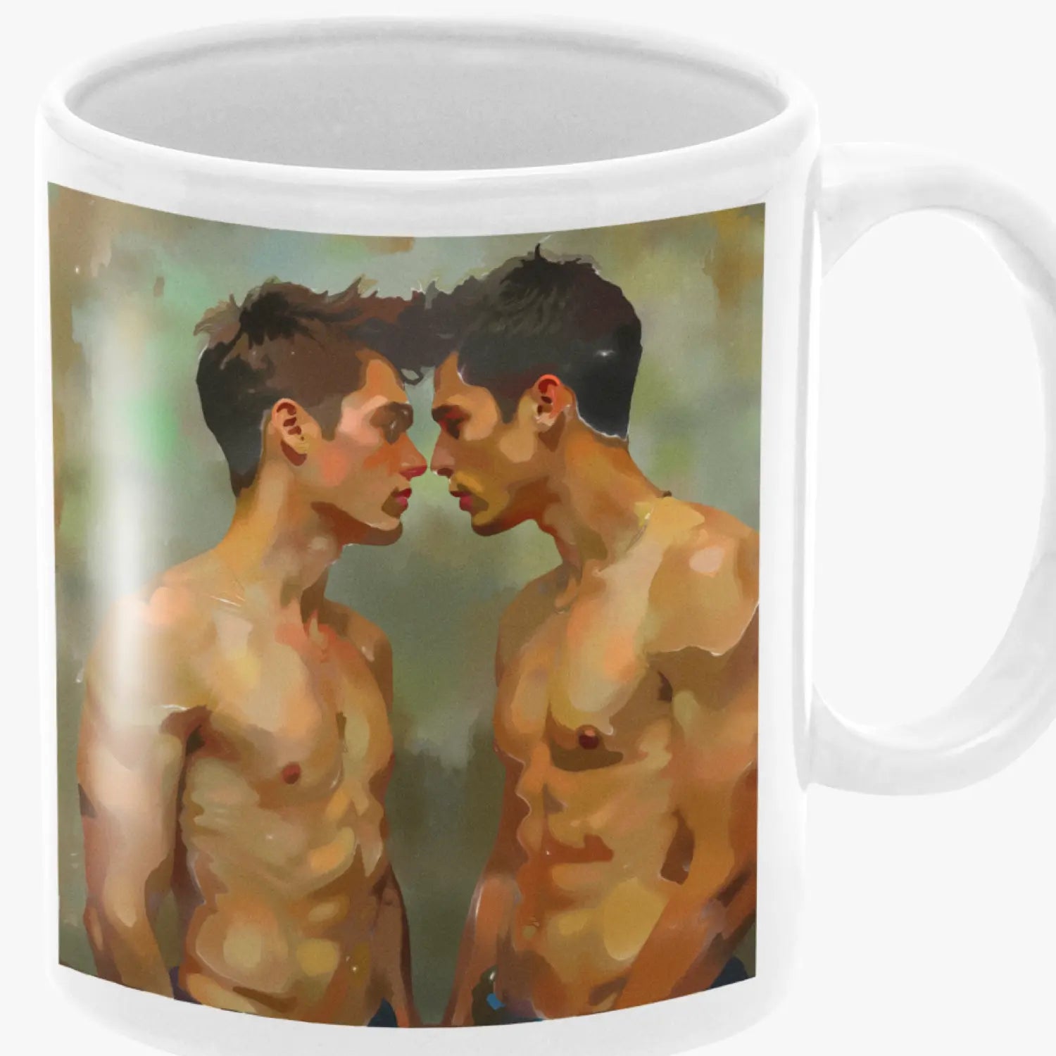 Vor dem Kuss - Gay Love Kunst-Tasse | Kunstwerk Bilder KUNSTWERK BILDER