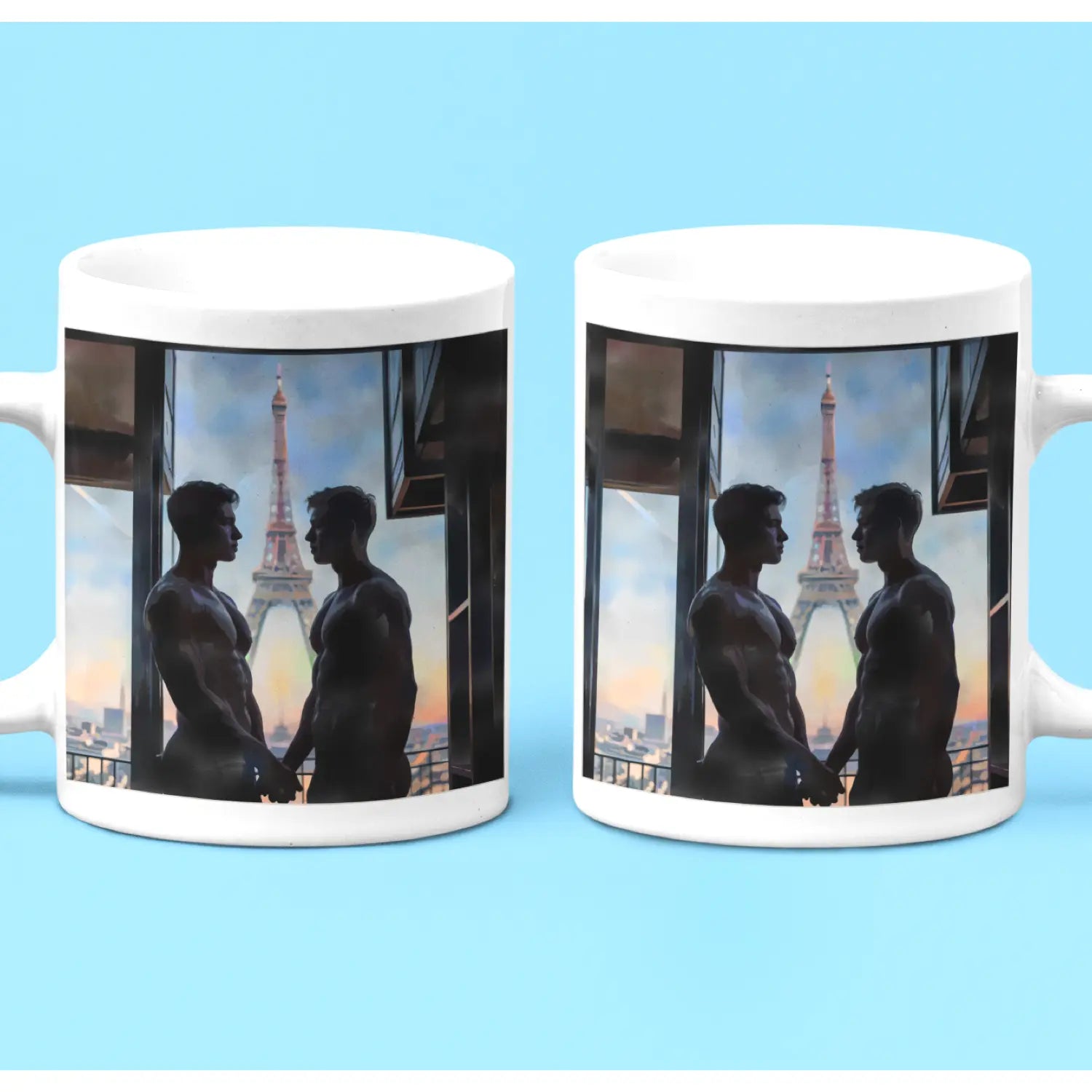 Verliebt in Paris - Gay Love Kunst-Tasse | Kunstwerk Bilder KUNSTWERK BILDER