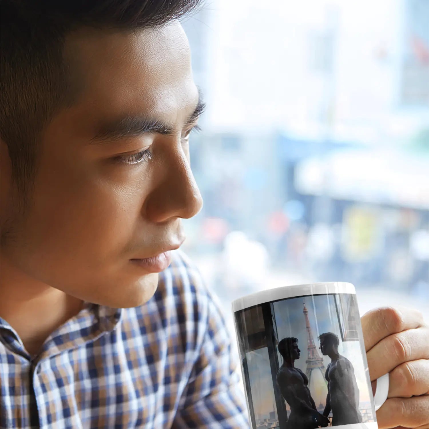 Verliebt in Paris - Gay Love Kunst-Tasse | Kunstwerk Bilder KUNSTWERK BILDER