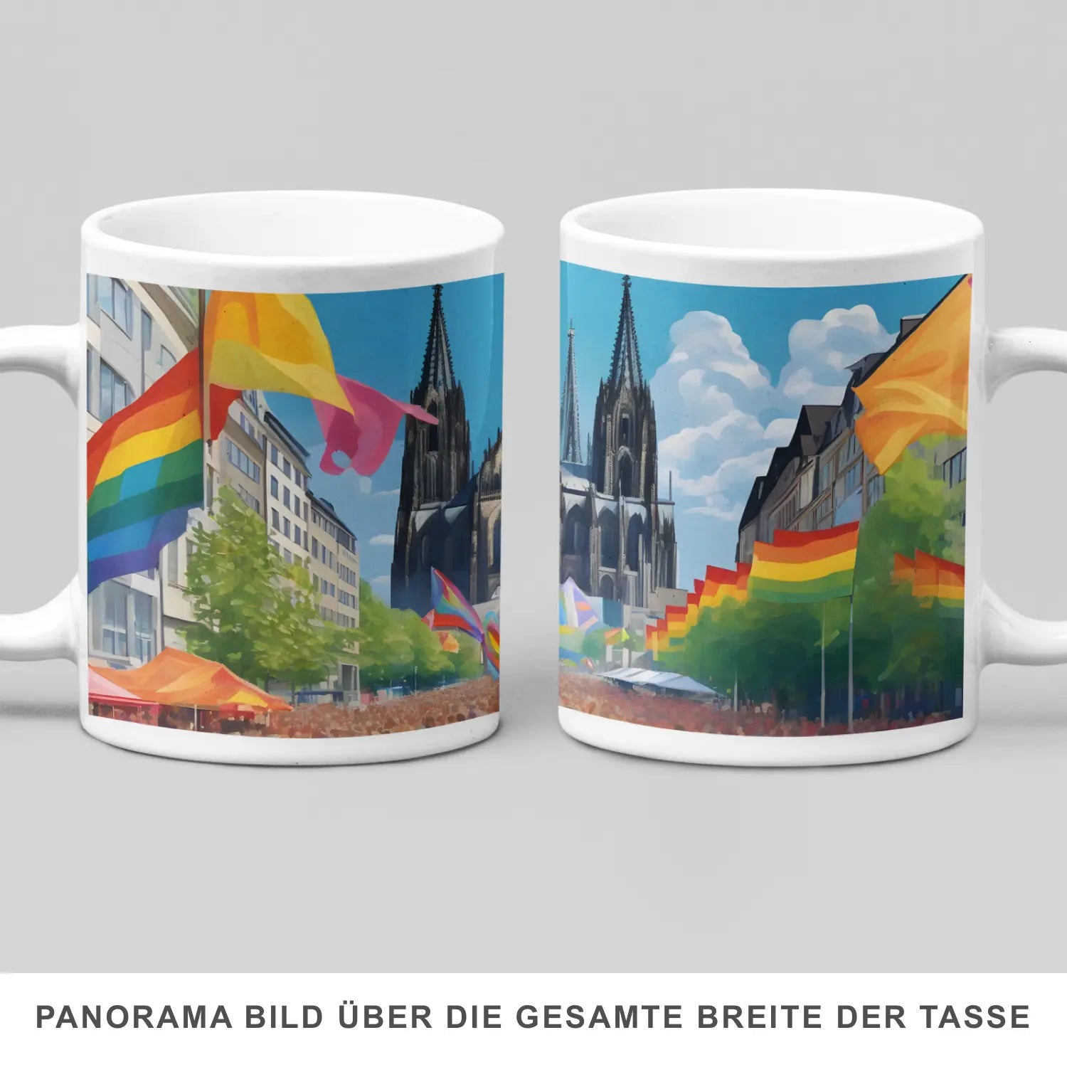 Köln Pride - Regenbogen Kunst-Tasse | Kunstwerk Bilder KUNSTWERK BILDER