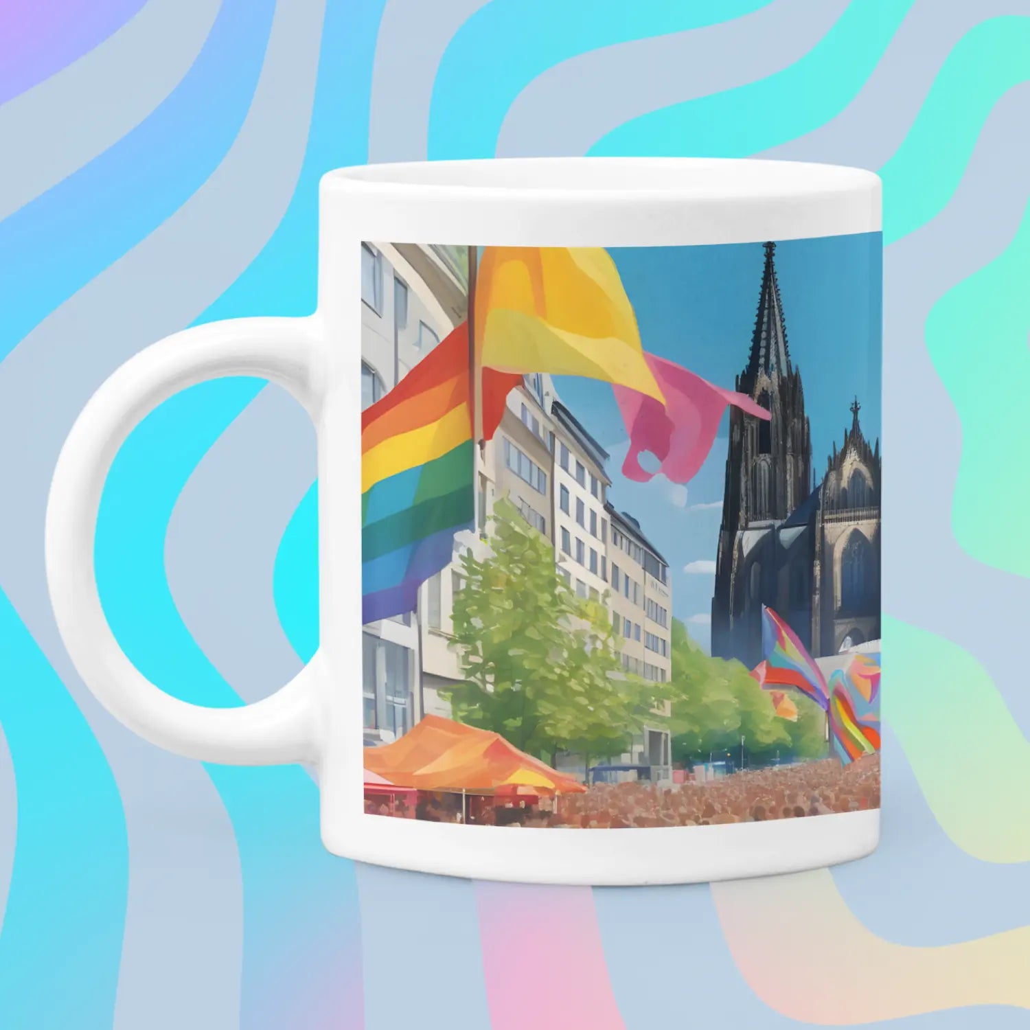 Köln Pride - Regenbogen Kunst-Tasse | Kunstwerk Bilder KUNSTWERK BILDER