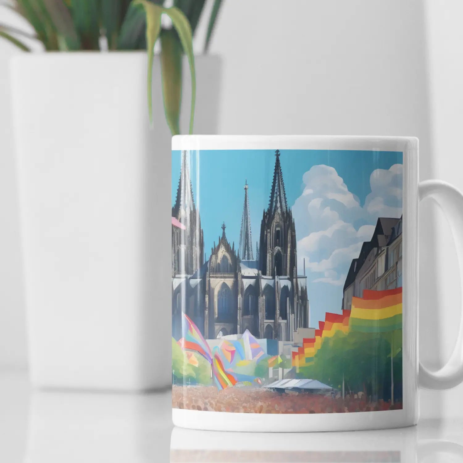 Köln Pride - Regenbogen Kunst-Tasse | Kunstwerk Bilder KUNSTWERK BILDER