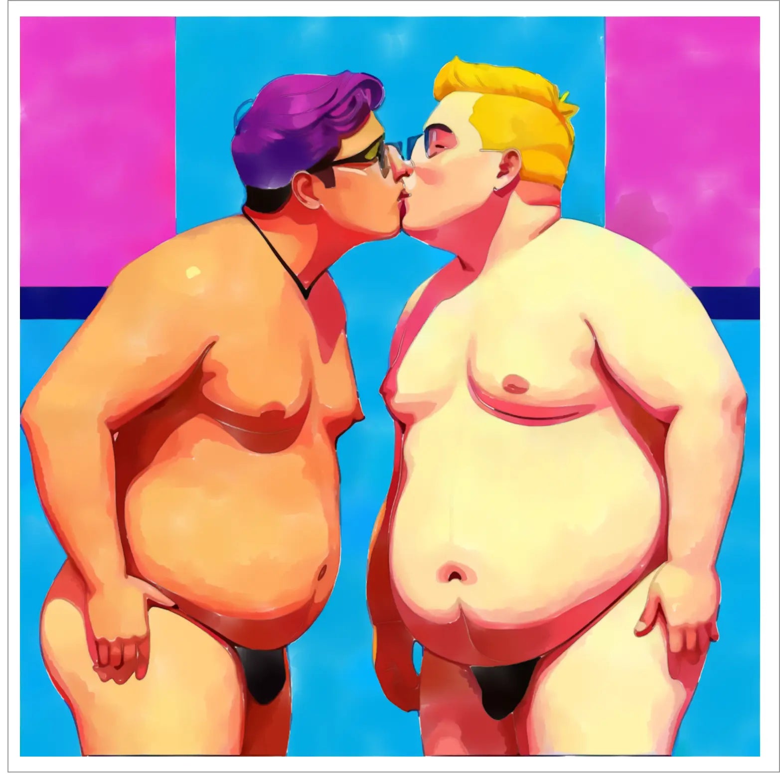 Chubby Pride Kiss - Pop-Art Wandbild | Kunstwerk Bilder KUNSTWERK BILDER