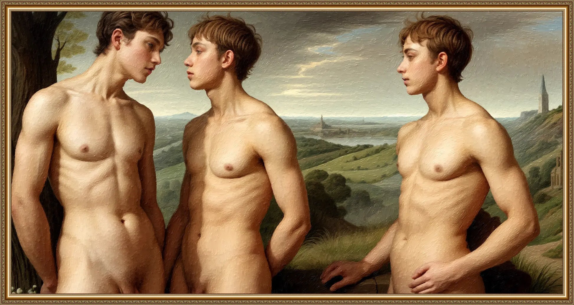 Three Graces Renaissance Canvas - Gay Art Historische Malerei | Kunstwerk Bilder KUNSTWERK BILDER