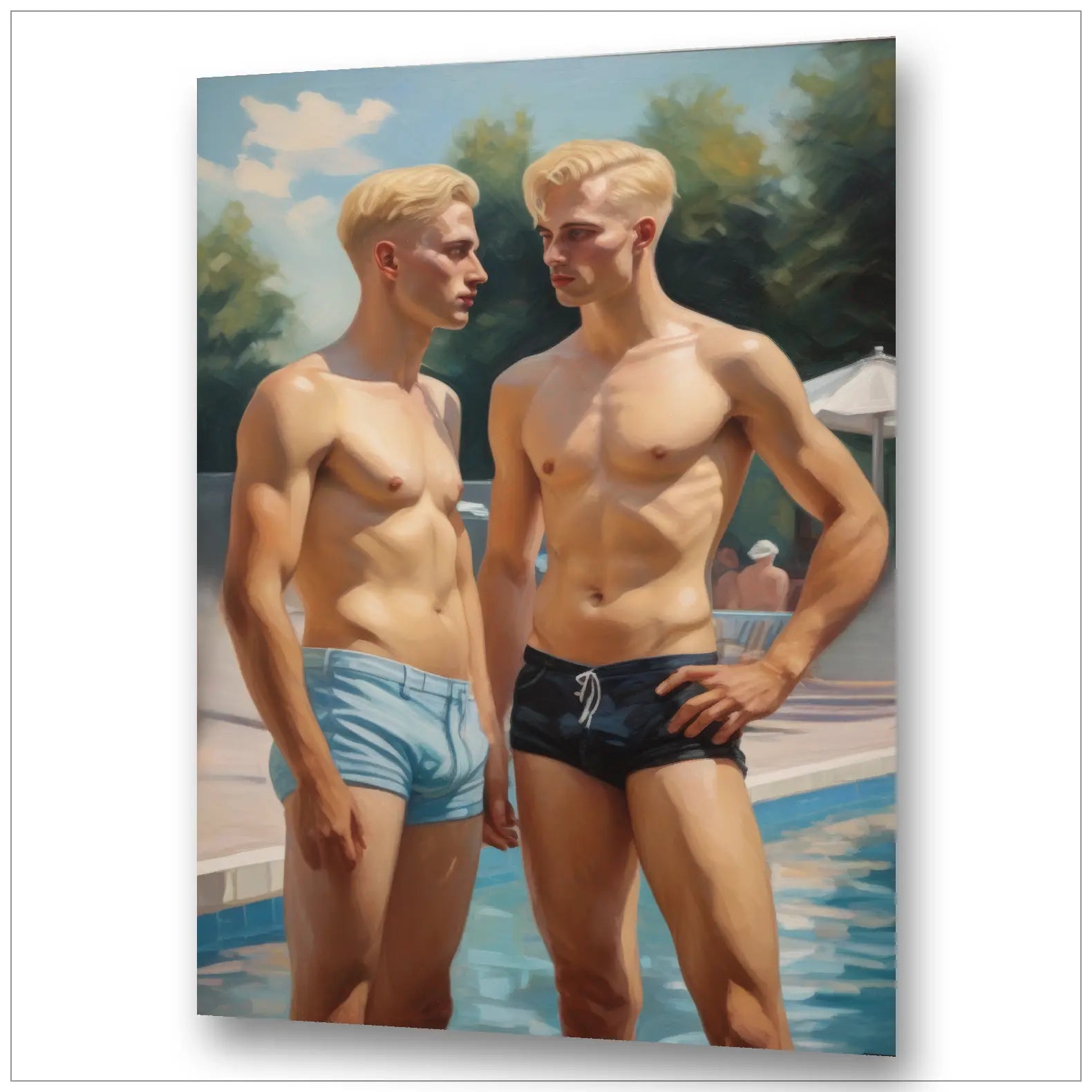 Zwei am Pool - Gay Art | Kunstwerk Bilder KUNSTWERK BILDER