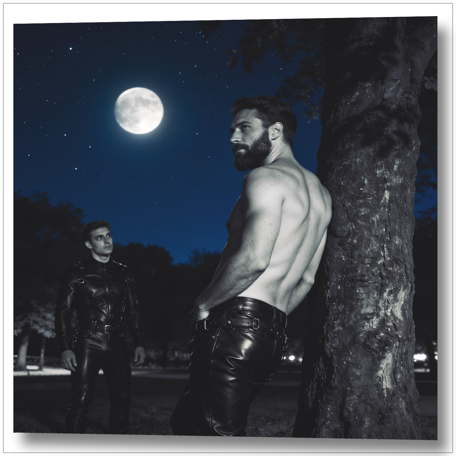 Die Sex-Nacht - Schwules Cruising im Park- Gay Art Wandbild