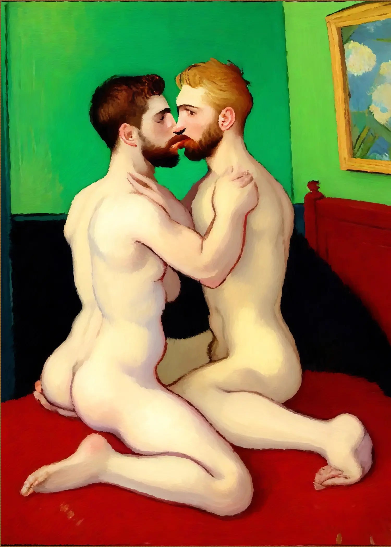 Henri Matisse trifft Gay Love - Inniger Kuss | Kunstwerk Bilder KUNSTWERK BILDER