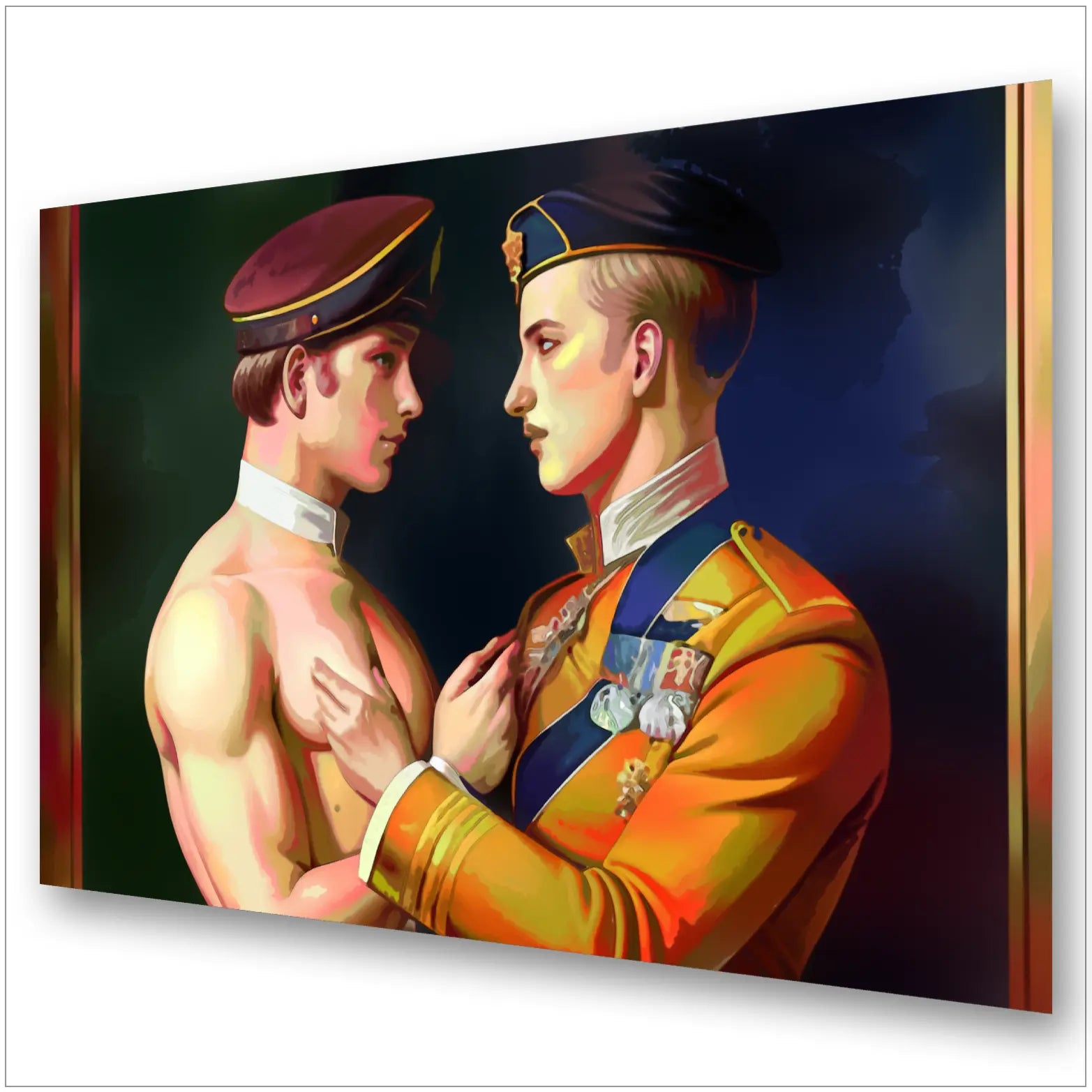 Klassisches Porträt trifft Gay Love - Offizier und Soldat | Kunstwerk Bilder KUNSTWERK BILDER