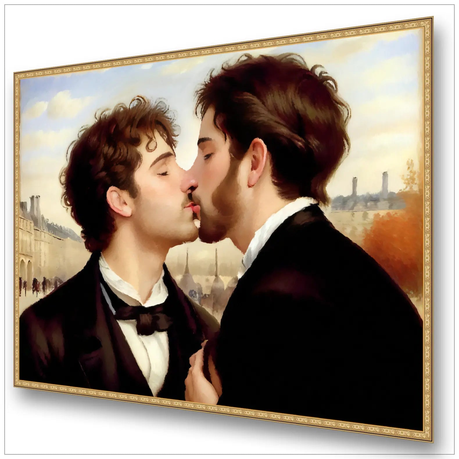 Der verbotene Kuss - Realistische Gay Art im viktorianischen Stil | Kunstwerk Bilder KUNSTWERK BILDER