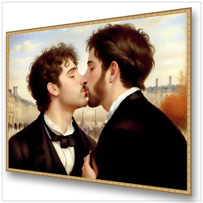 Der verbotene Kuss - Realistische Gay Art im viktorianischen Stil | Kunstwerk Bilder KUNSTWERK BILDER
