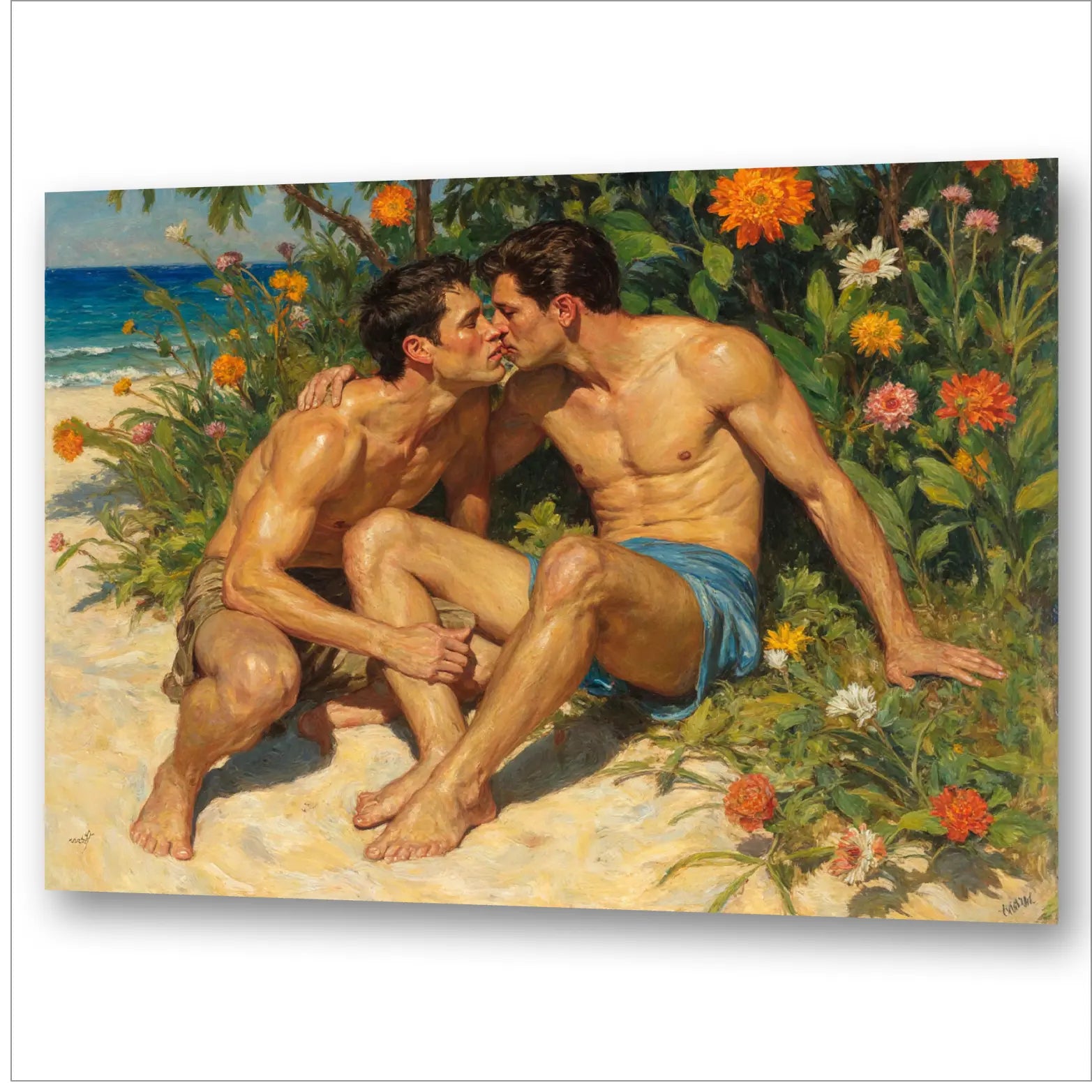 Südsee Paradies Kuss - Gauguin-Inspiration | Kunstwerk Bilder KUNSTWERK BILDER