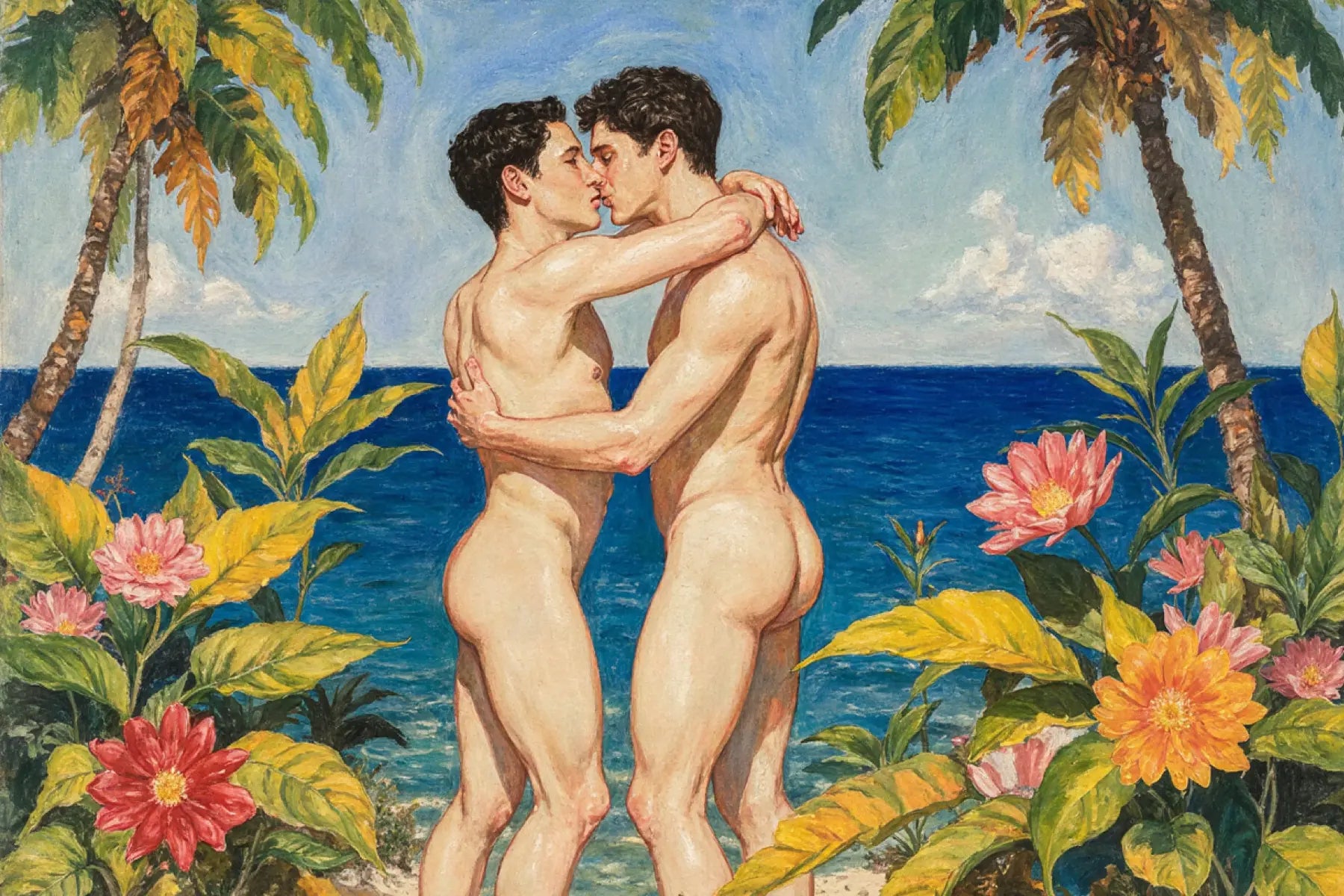 Südsee Umarmung - Gauguin-Inspiration | Kunstwerk Bilder KUNSTWERK BILDER