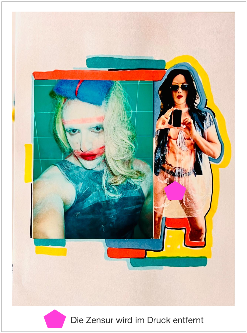 Selfie-Ästhetik trifft Collage - Moderne queere Selbstinszenierung - Gay Art - Canvas - Tim Lienhard
