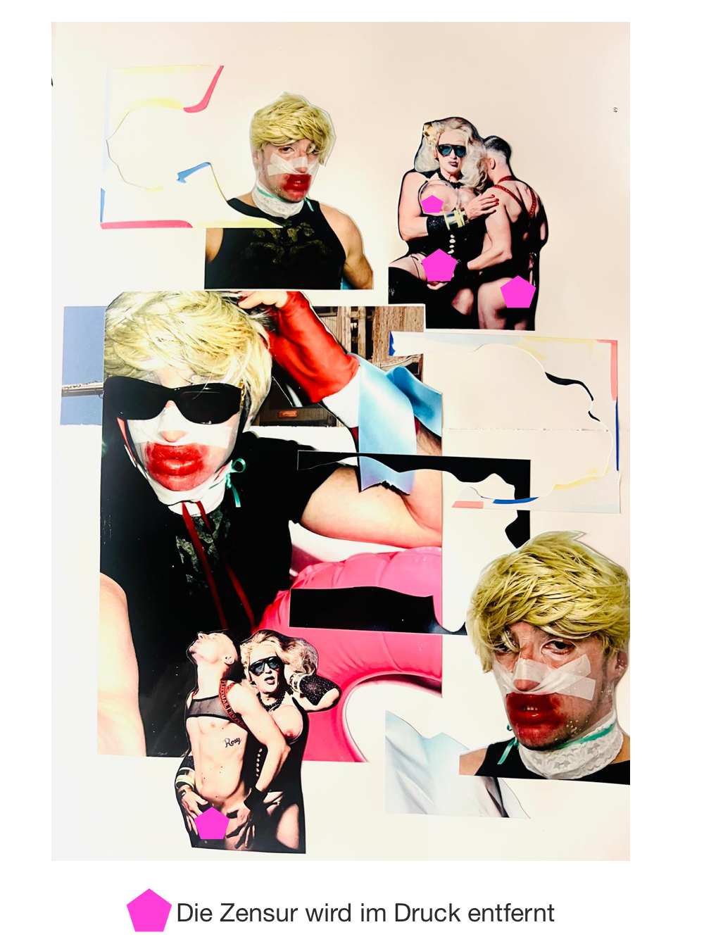 Mehrfach-Collage mit blonder Perücke - Identität in Fragmenten - Gay Art - Canvas - Tim Lienhard


