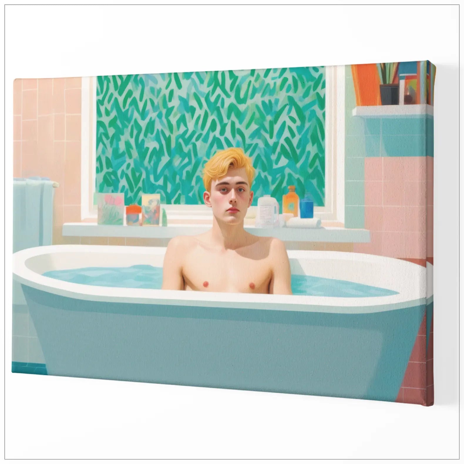 Gay Art Canvas - Junger Mann in Badewanne | Kunstwerk Bilder KUNSTWERK BILDER